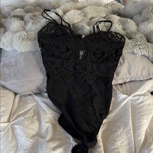 Anthropologie Black Smocked Bodice Top